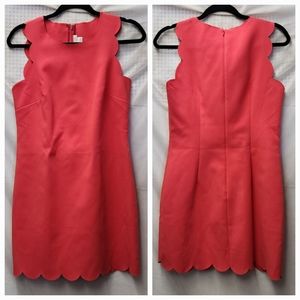 J. Crew Coral Scalloped Dress